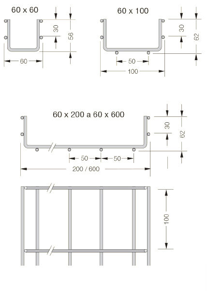 mesh tray section